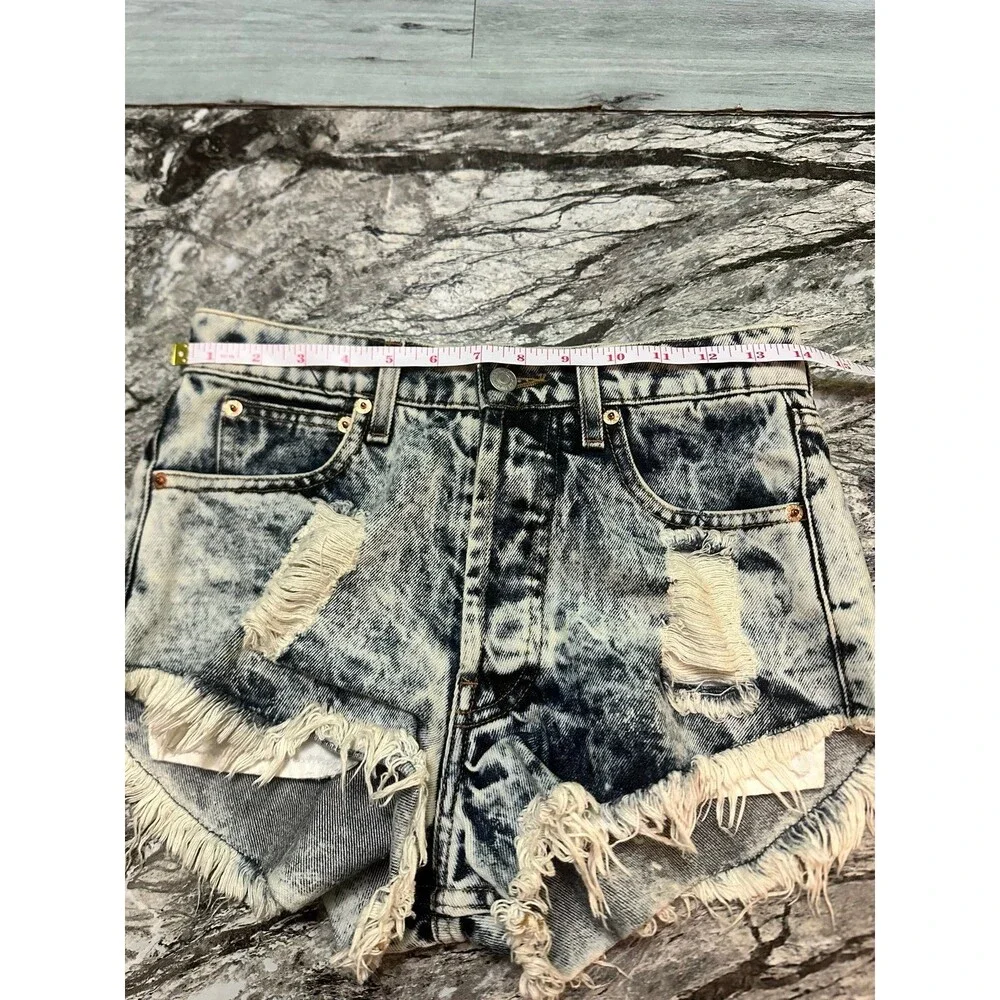 The Laundry Room Acid-Wash Distressed Jean Shorts - Black, White